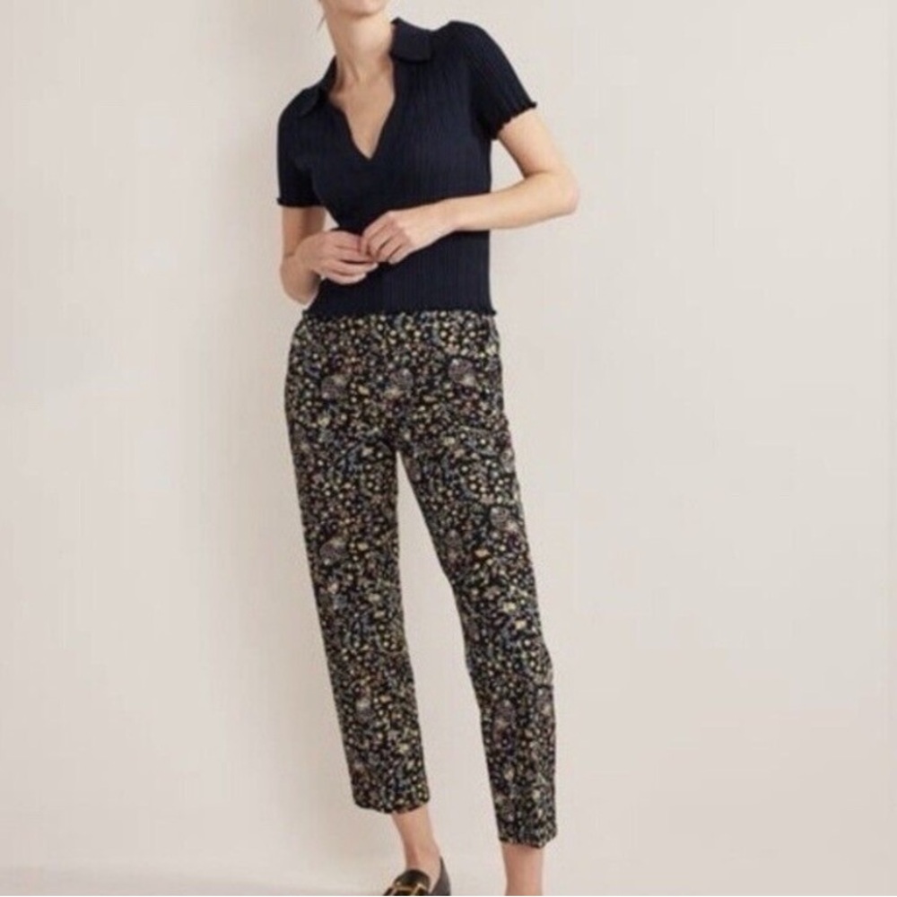 NWT Boden Wildflower Paisley Print Bi-Stretch Straight Leg Trousers (size 14) - Picture 1 of 10